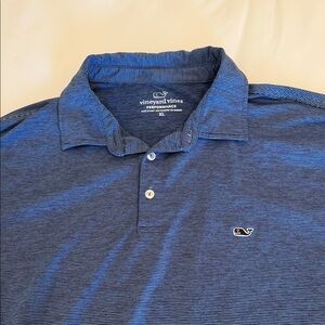 Vineyard Vines Men's Striped Blue Polo